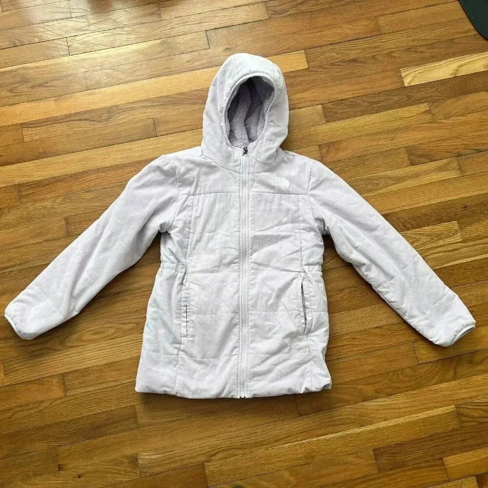 North Face Girls Reversible Jacket Corduroy Pink Size XL 14-16 - Picture 2 of 8